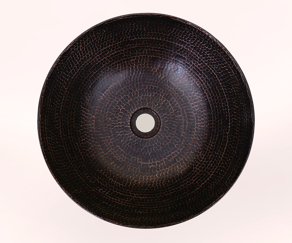 Premium Copper Round Vessel Sink Rounded Edge