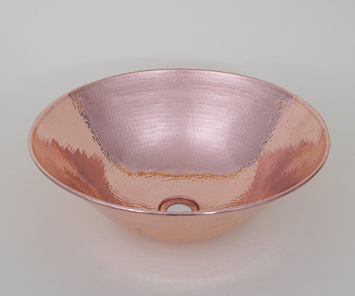 Premium Copper Round Vessel Sink Wired Edge