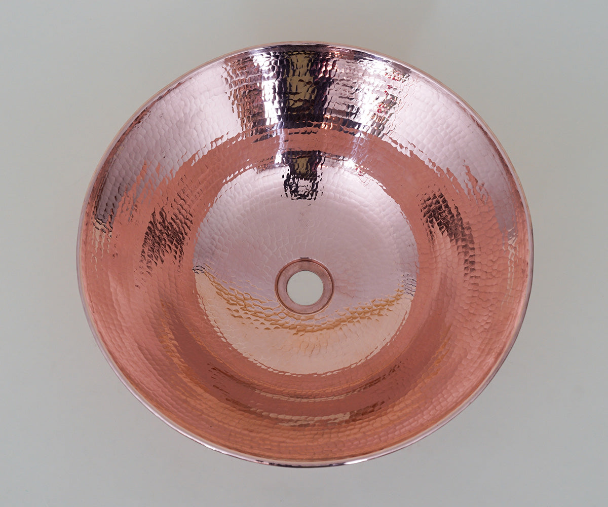 Premium Copper Round Vessel Sink Wired Edge