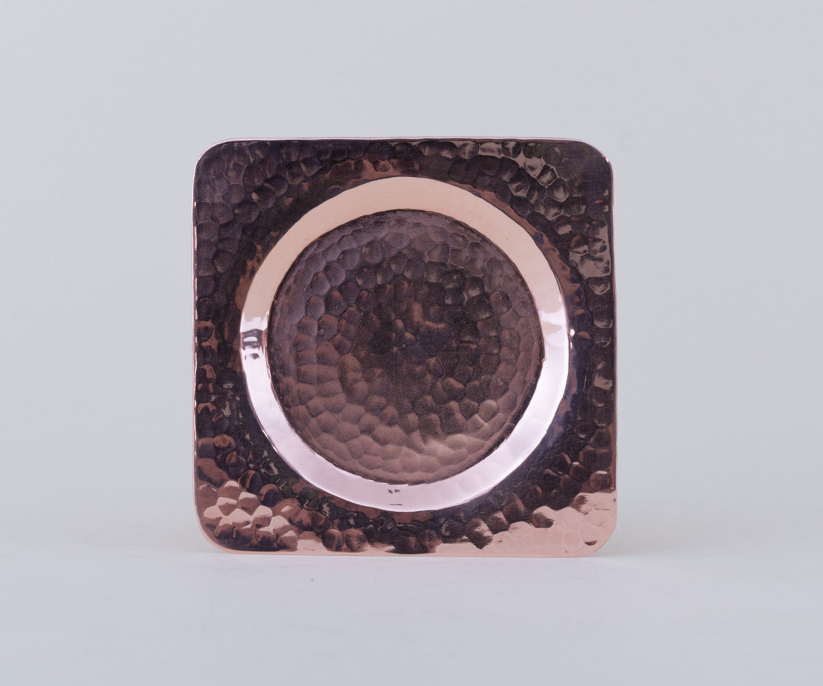 Premium Copper Square Butter Plate Set - Available in 4, 6, or 8 Pieces