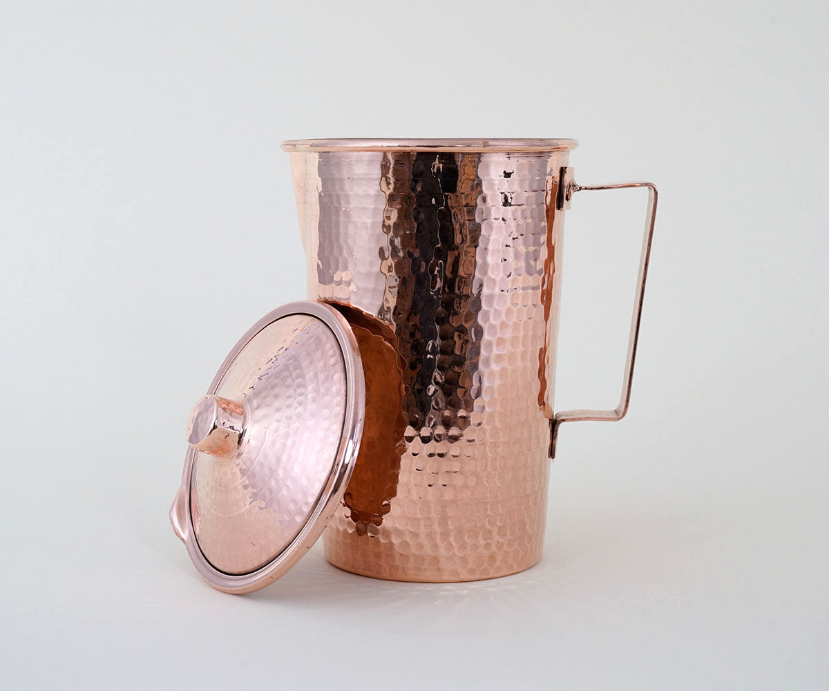Premium Copper Pitcher With Lid