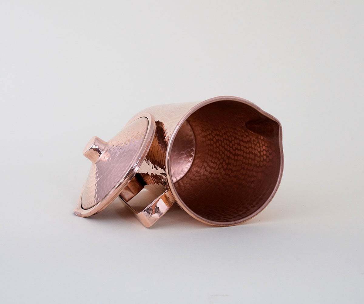 Premium Copper Pitcher With Lid