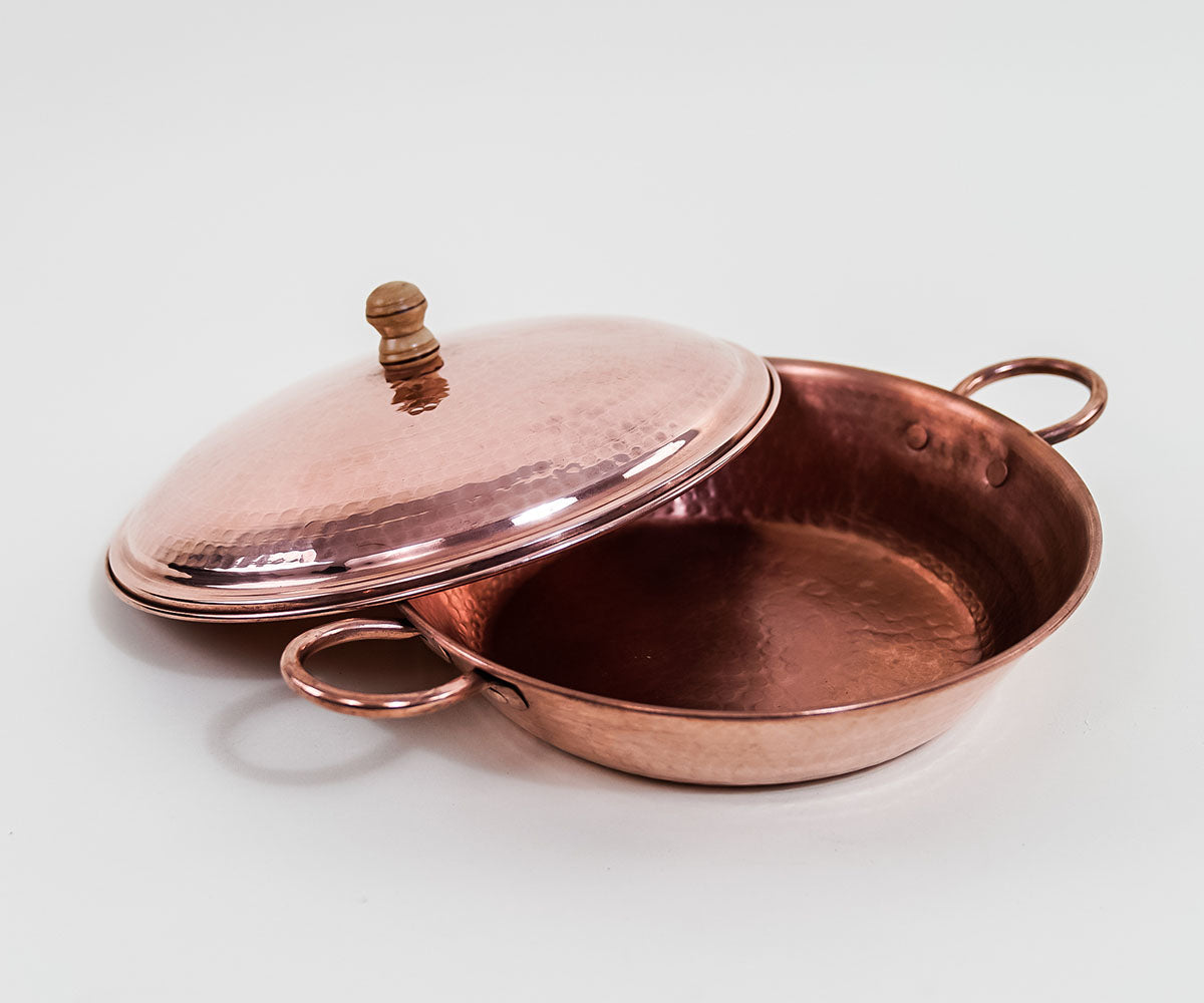 Premium Copper Wok With Lid
