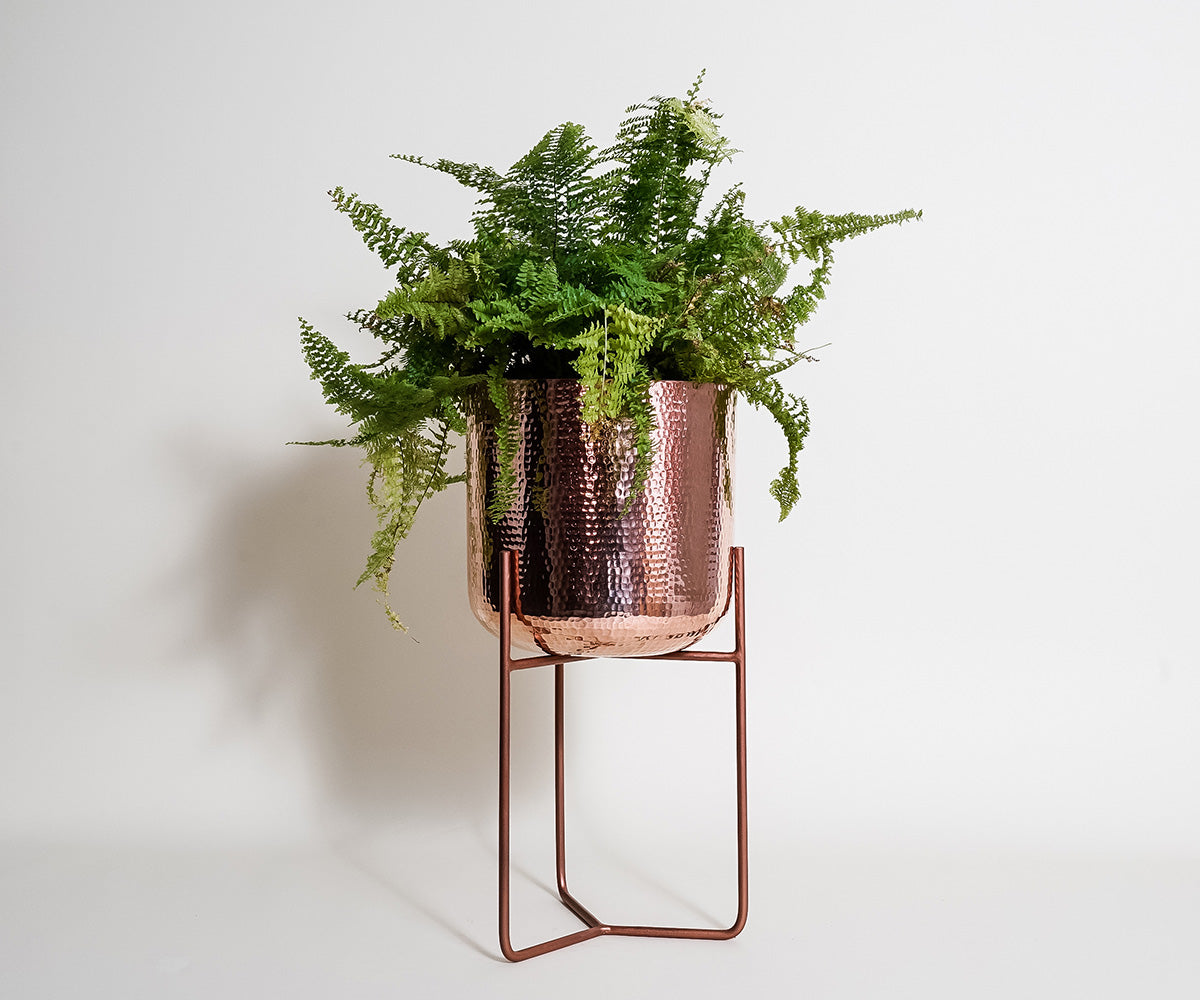 Premium Copper Mid Century Planter Stand
