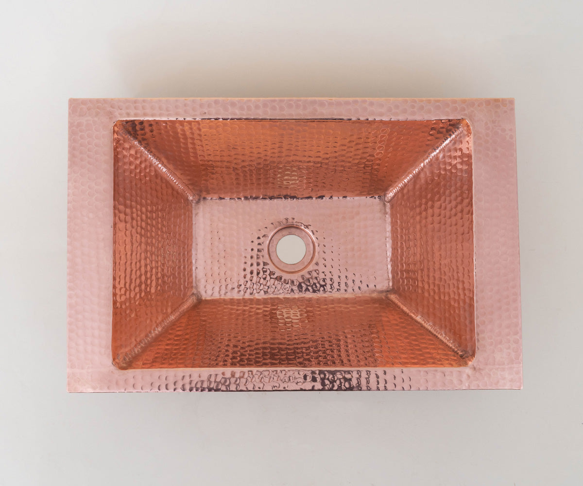 Premium Copper Rectangular Special Bath Sink High Tab