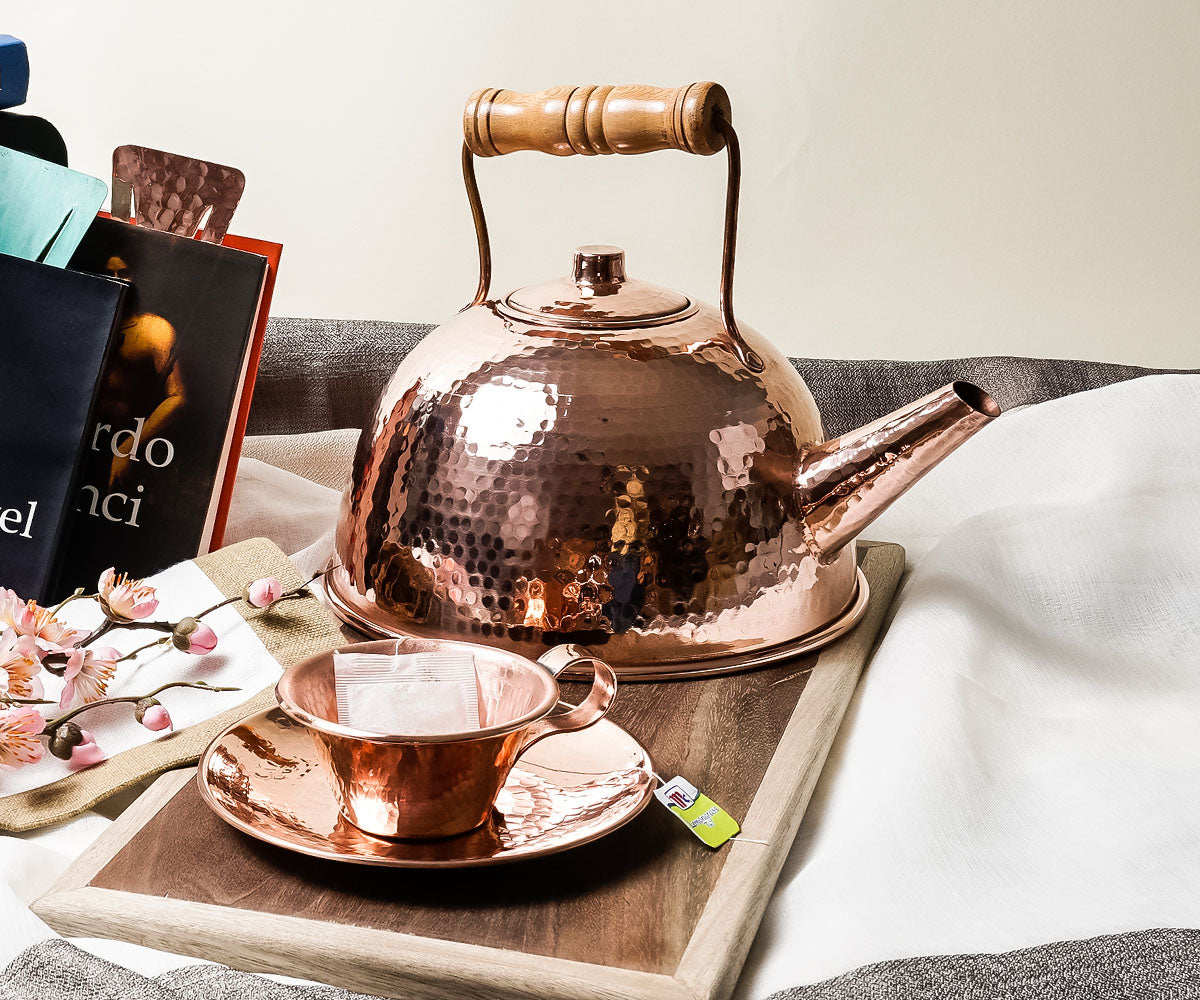 Premium Copper Spain Tea Cup Set - Available in 4, 6, or 8 Pieces