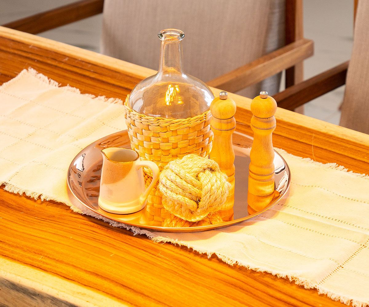 Premium Copper Round Smooth Tray