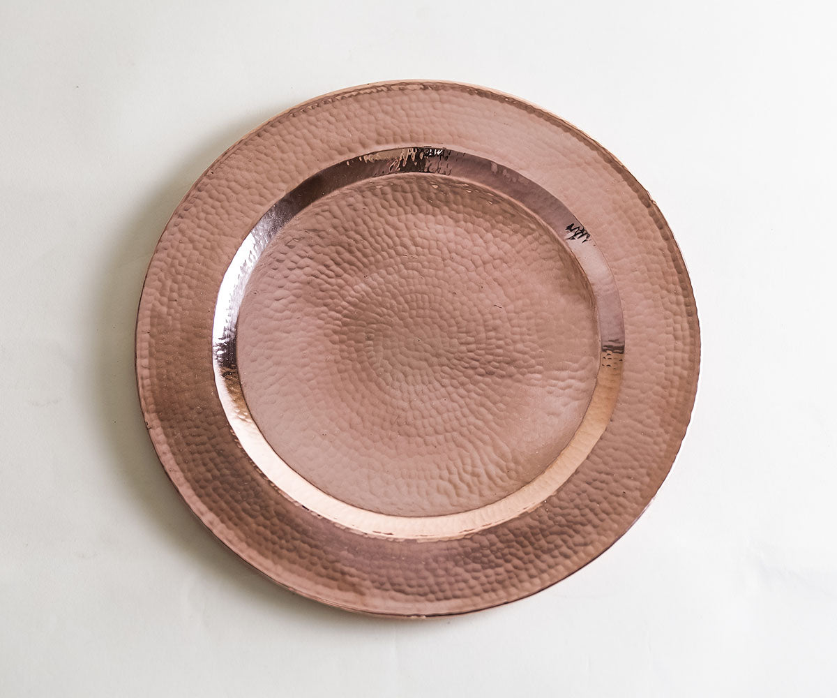 Premium Copper Round Charger Plate Set - Available in 4, 6, or 8 Pieces