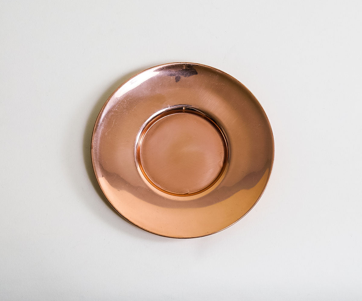 Premium Copper Smooth Round Butter Plate