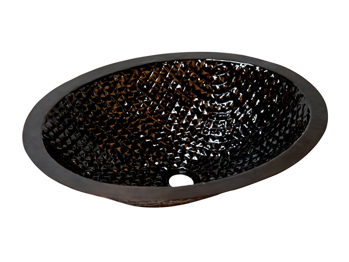 Premium Copper Oval Bath Sink Squares Design