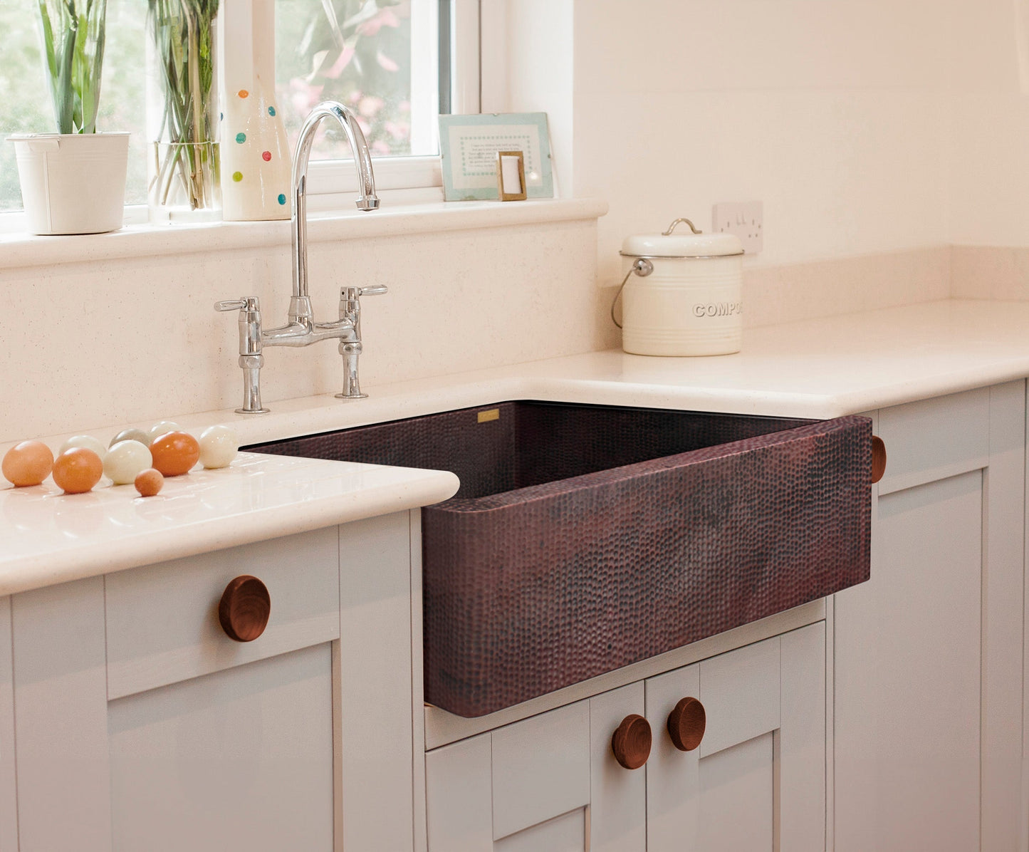 Premium Copper Farmhouse Kitchen Sink Fernanda Design