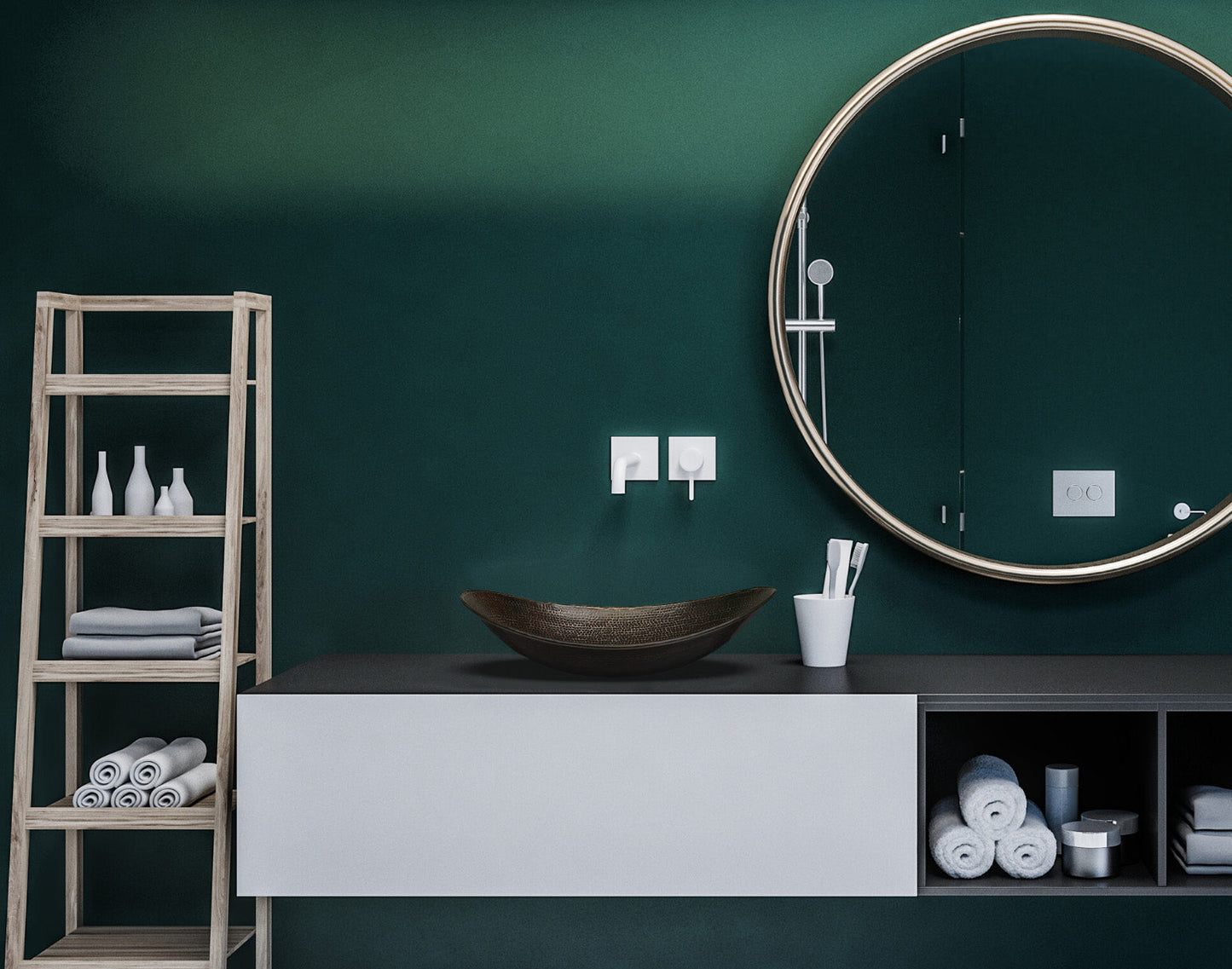 Premium Copper Vessel Sink Canoa Design