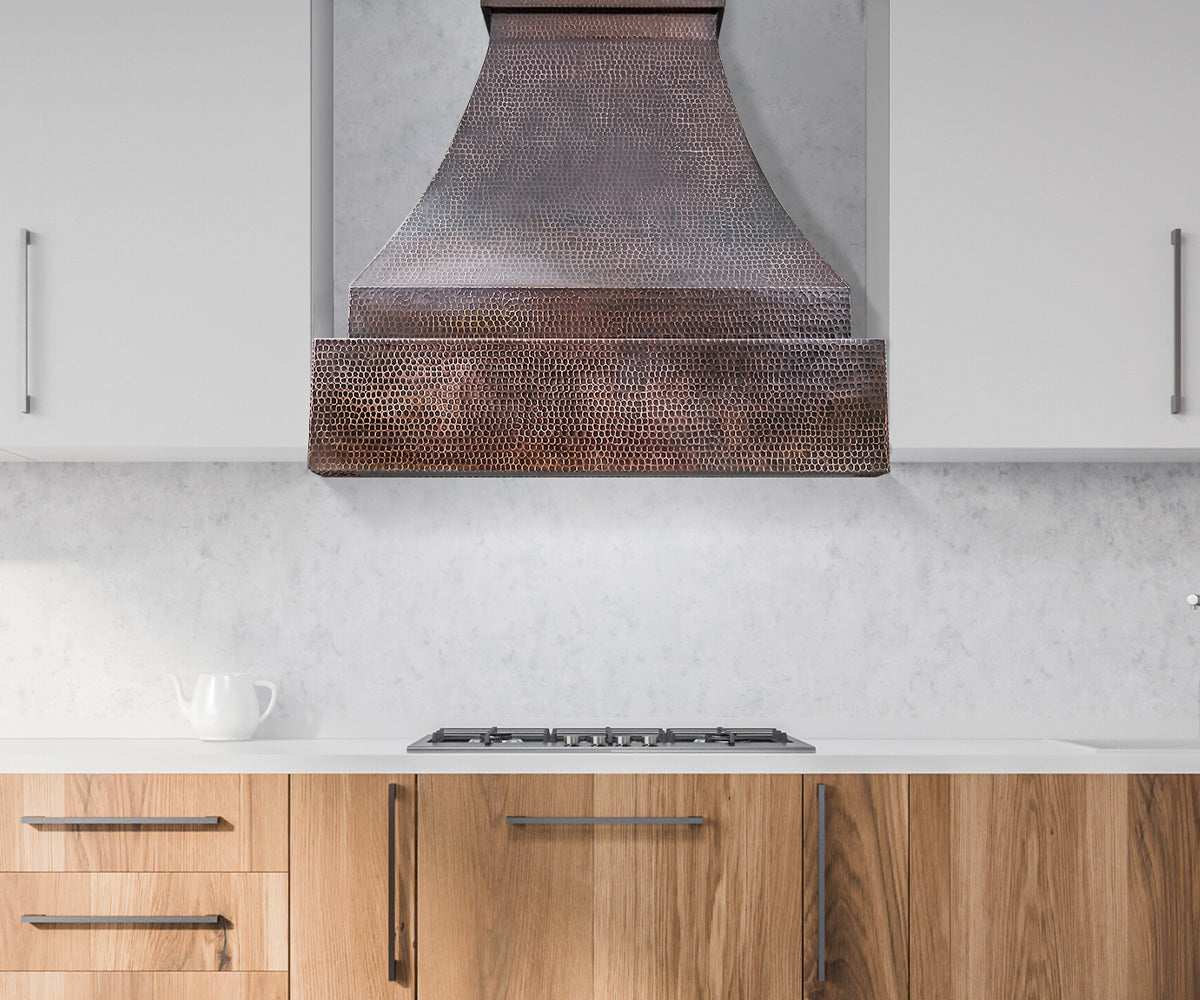 Premium Copper Range Hood Wall Mount Pyramid