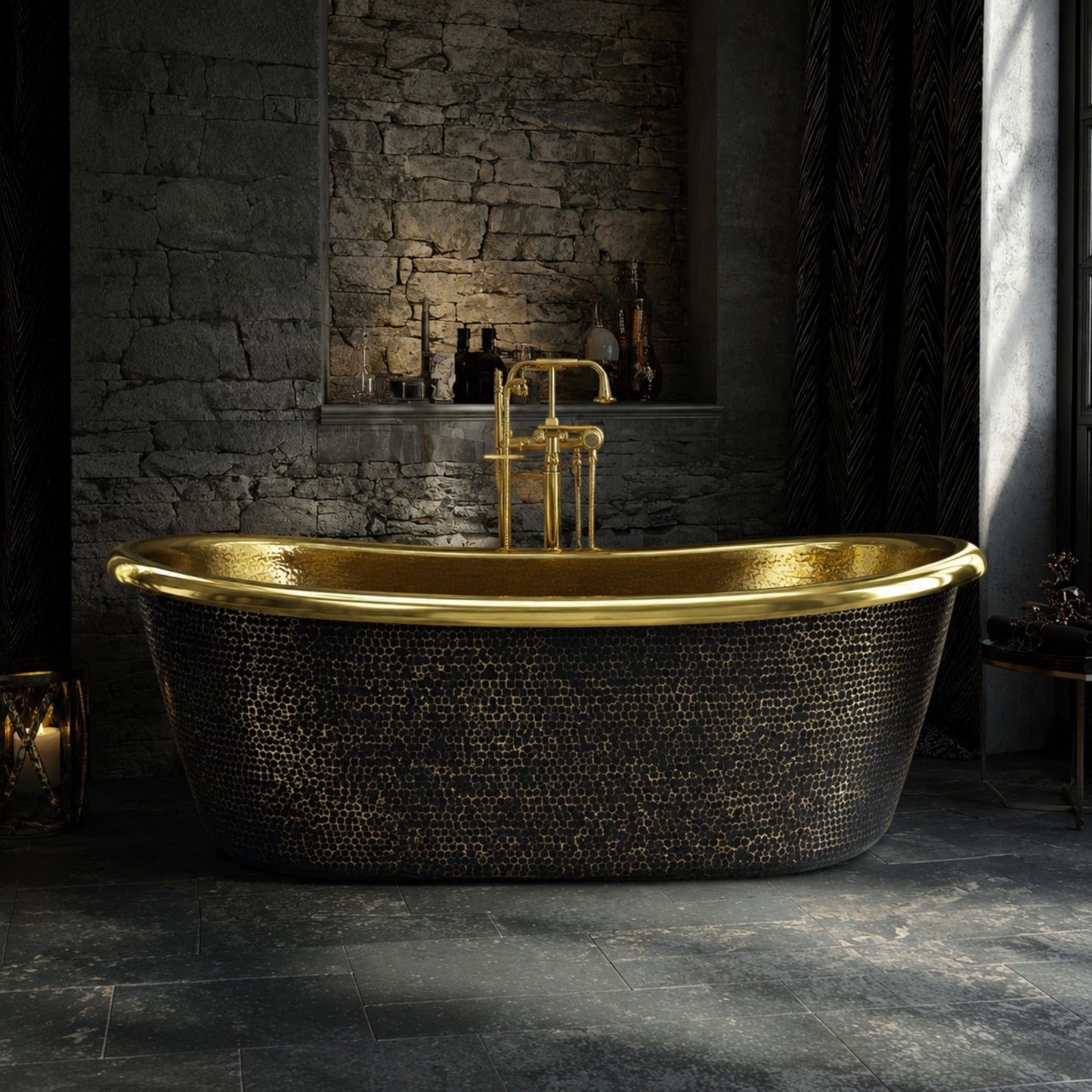 Premium Brass Bathtub Luxury Aurora Noir