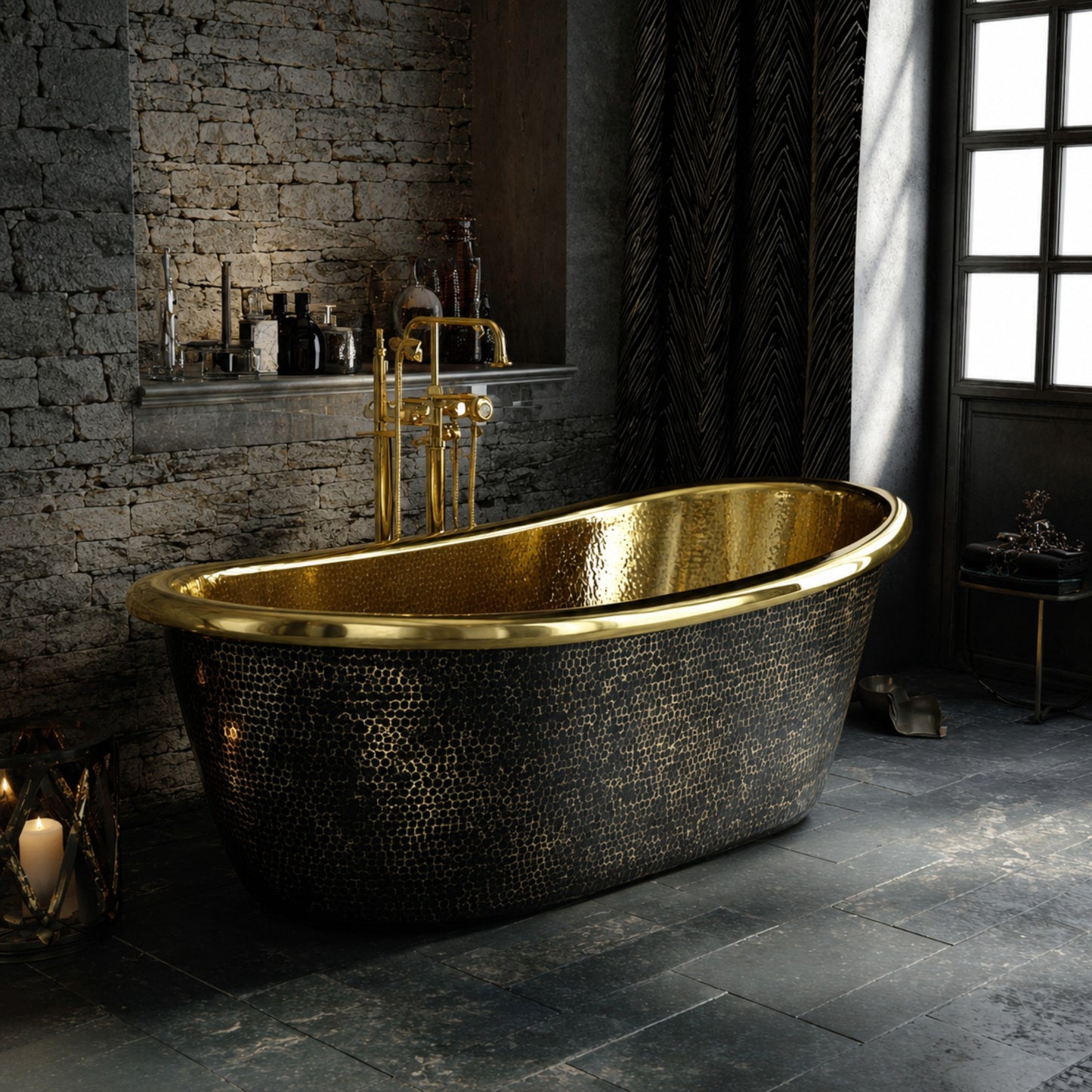 Premium Brass Bathtub Luxury Aurora Noir