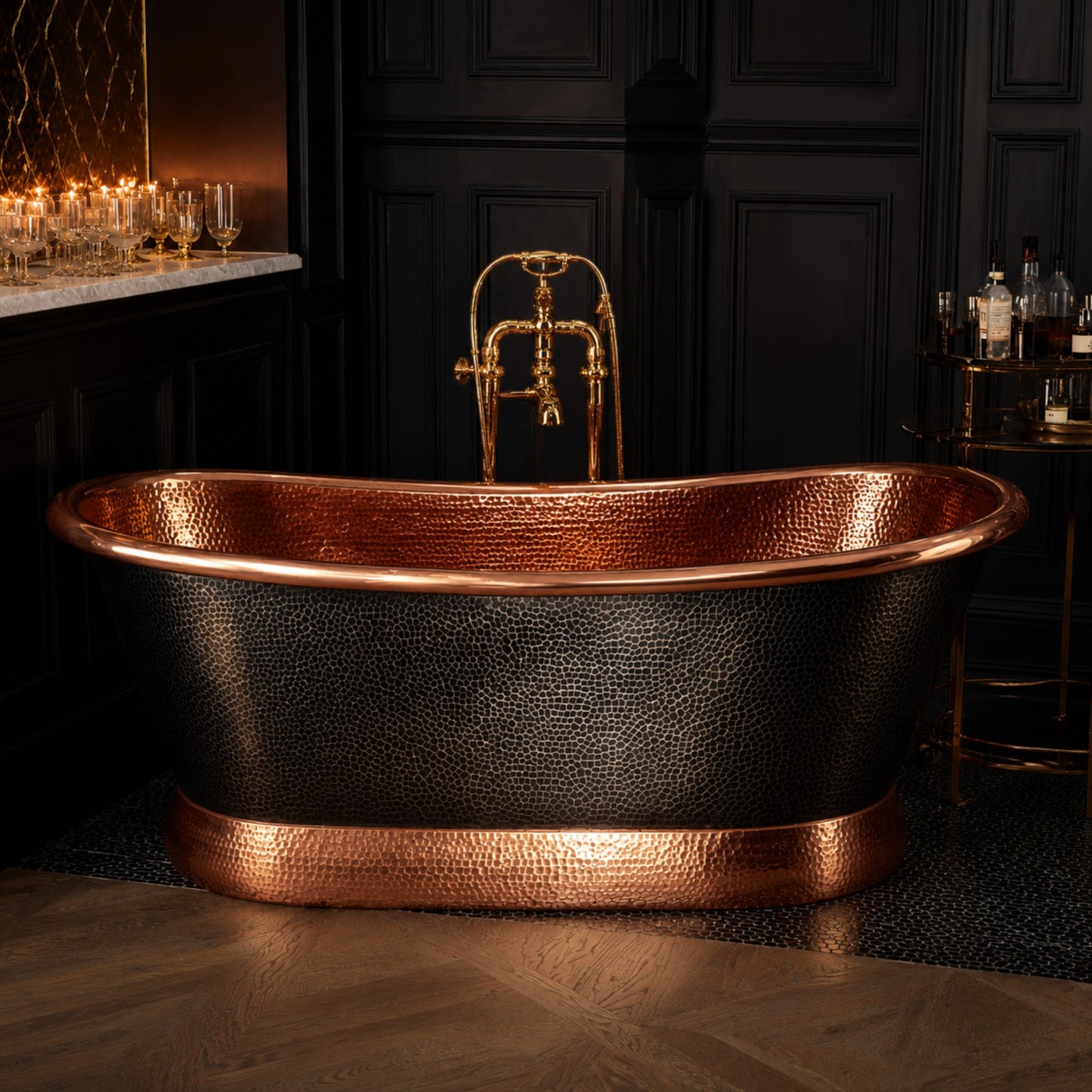 Premium Copper Bathtub Luxury Obsidian Royale