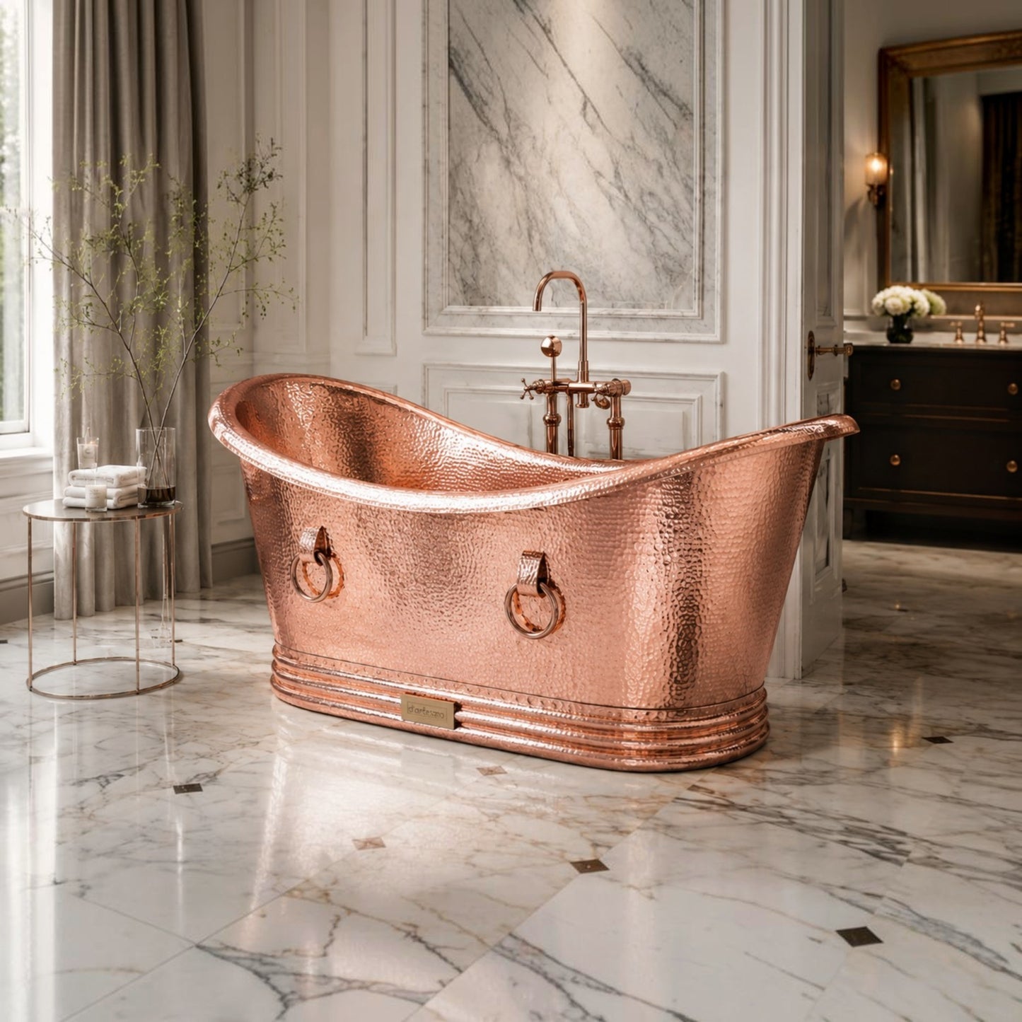 Premium Copper Bathtub Traditional With Rings