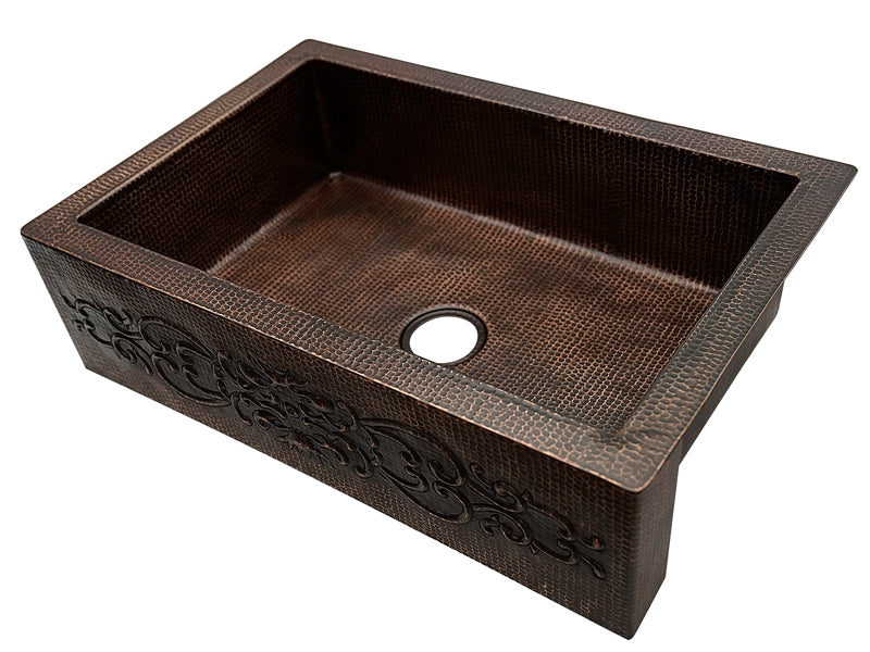 Premium Copper Farmhouse Kitchen Sink With Design