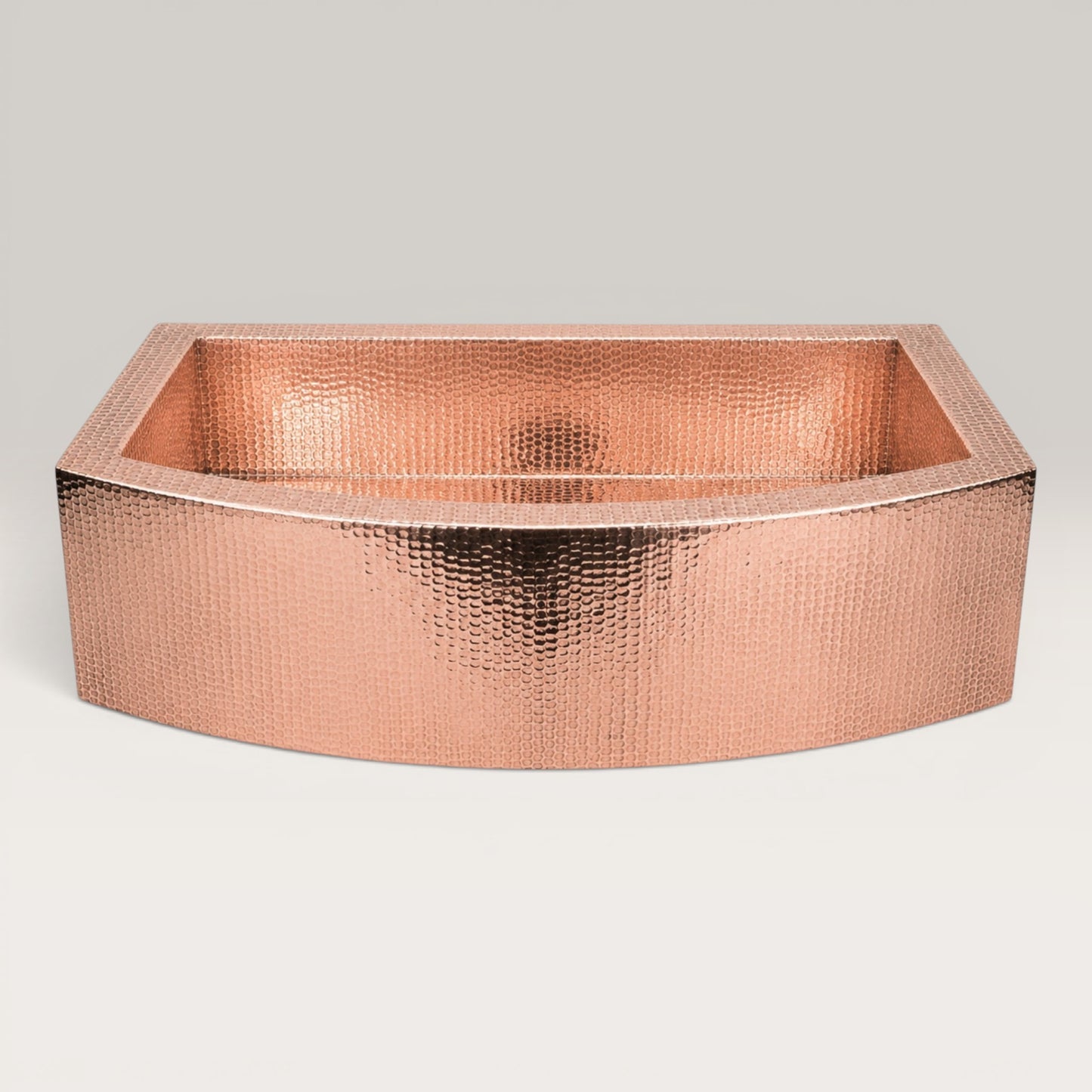 Premium Copper Farmhouse Round Apron Kitchen Sink
