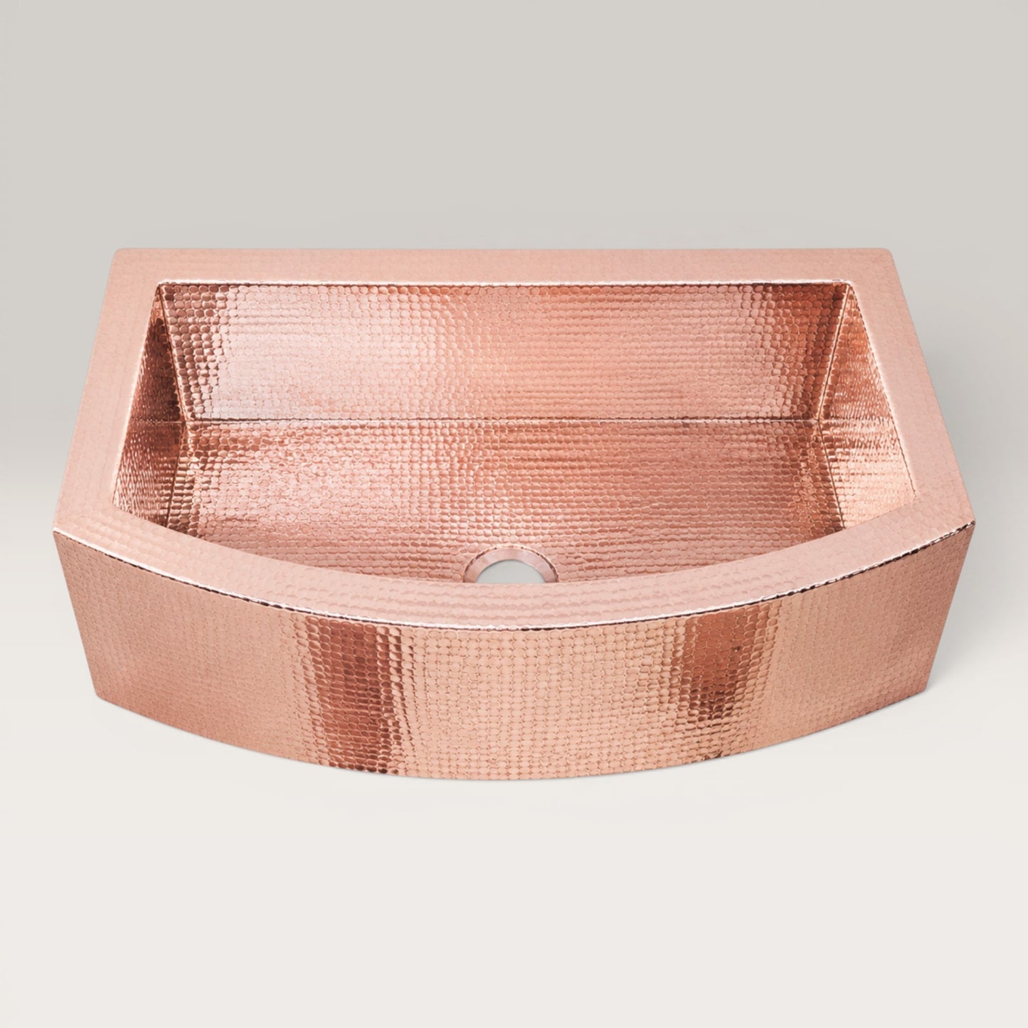 Premium Copper Farmhouse Round Apron Kitchen Sink