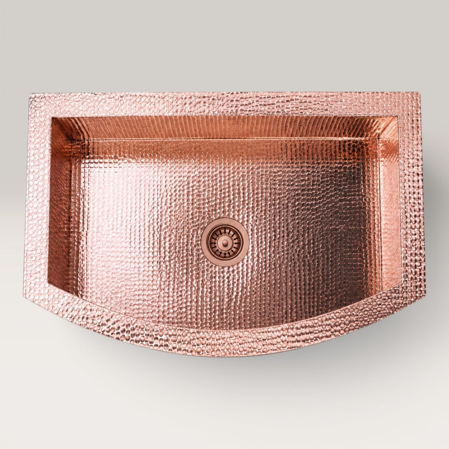 Premium Copper Farmhouse Round Apron Kitchen Sink