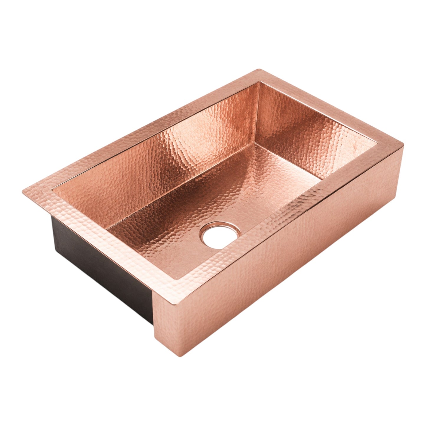 Premium Copper Farmhouse Kitchen Sink Short Apron