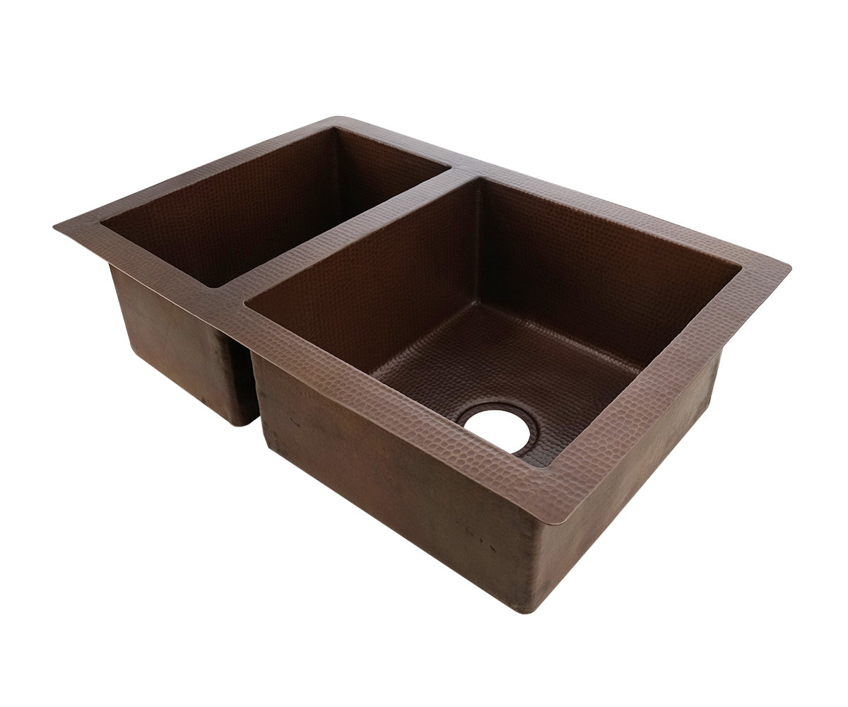 Premium Copper Kitchen Sink 60/40