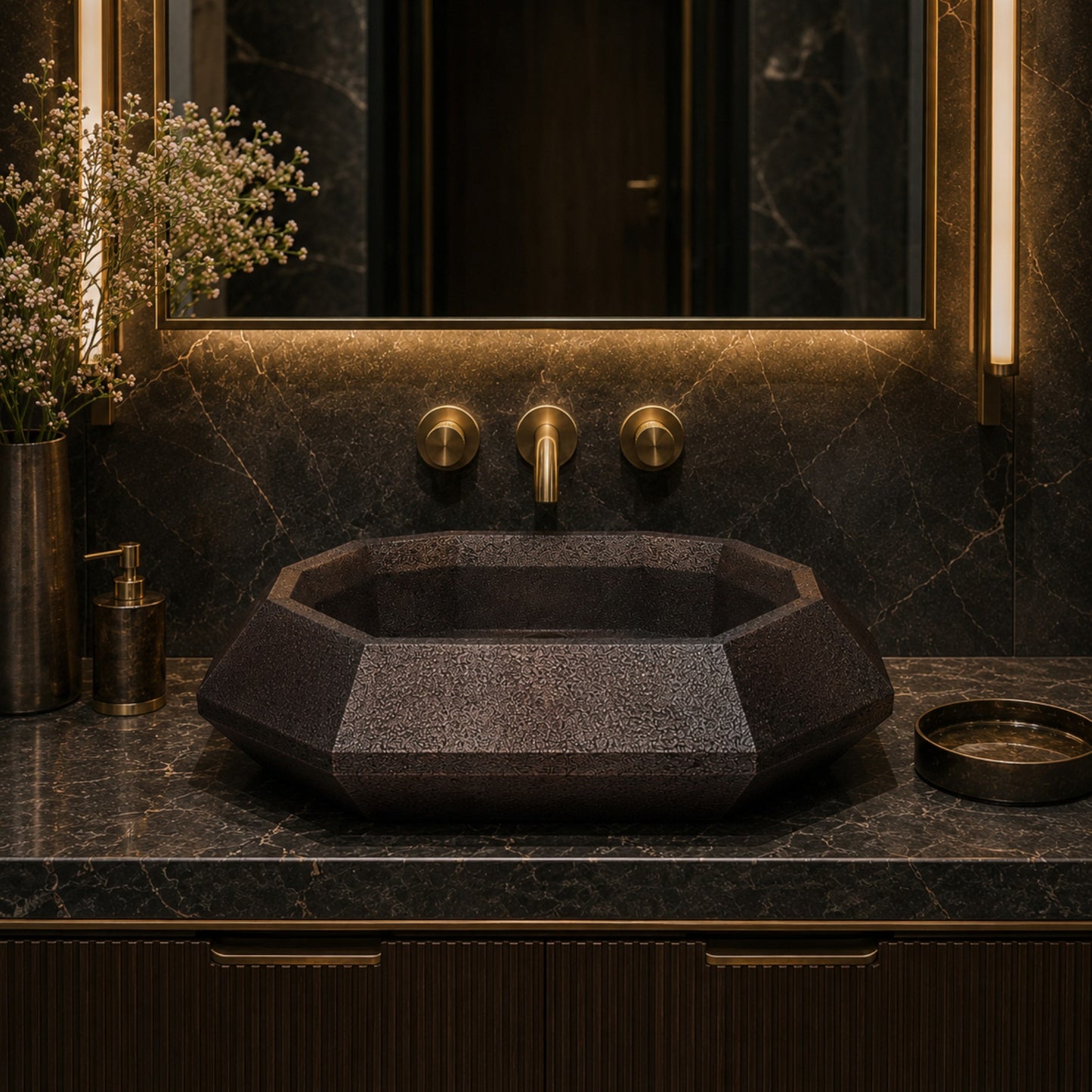 Premium Copper Volcano Vessel Sink Esmeralda Design