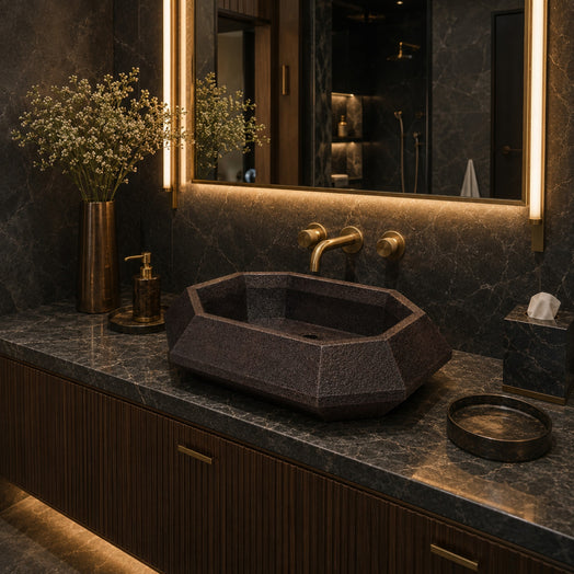 Premium Copper Volcano Vessel Sink Esmeralda Design