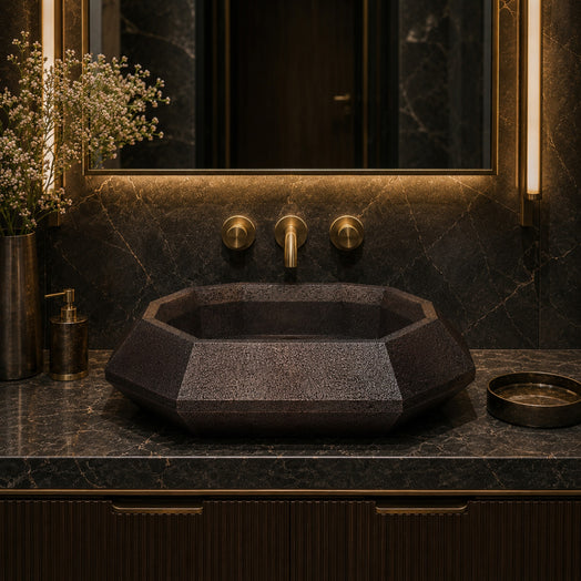 Premium Copper Volcano Vessel Sink Esmeralda Design