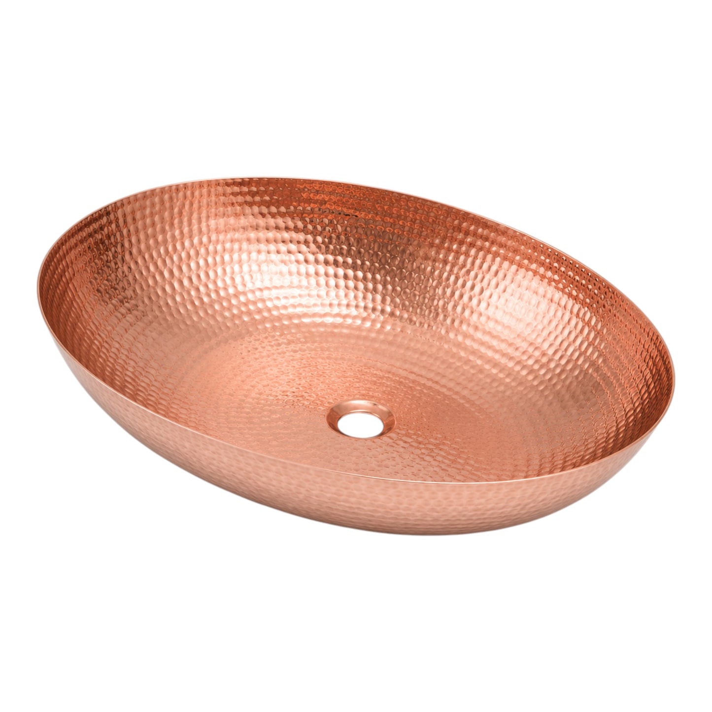 Premium Copper Oval Vessel Sink Rounded Edge