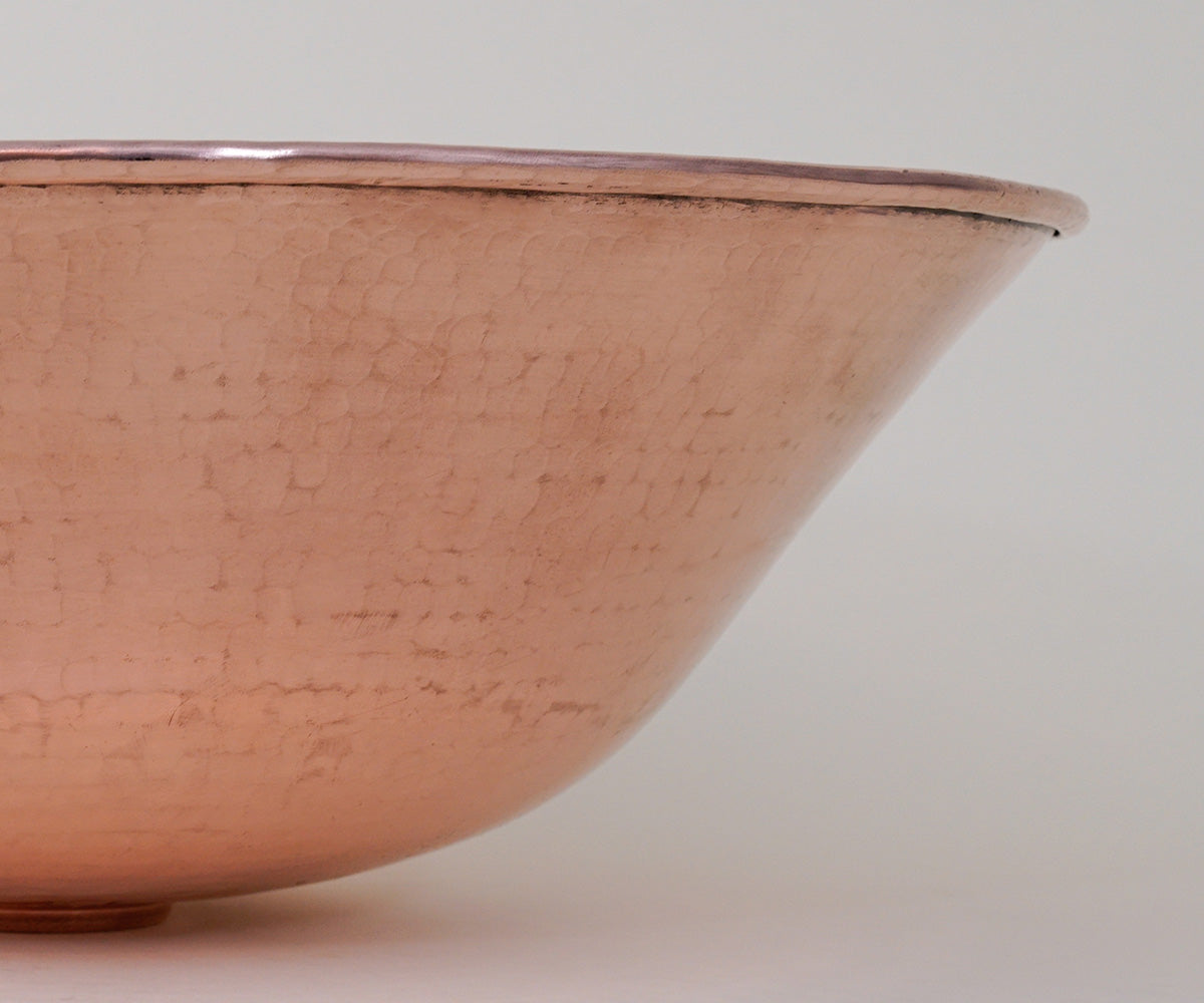 Premium Copper Round Vessel Sink Wired Edge