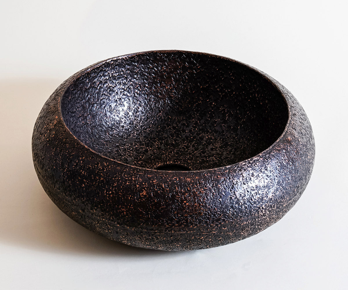 Premium Copper Volcano Round Vessel Sink Melody Design
