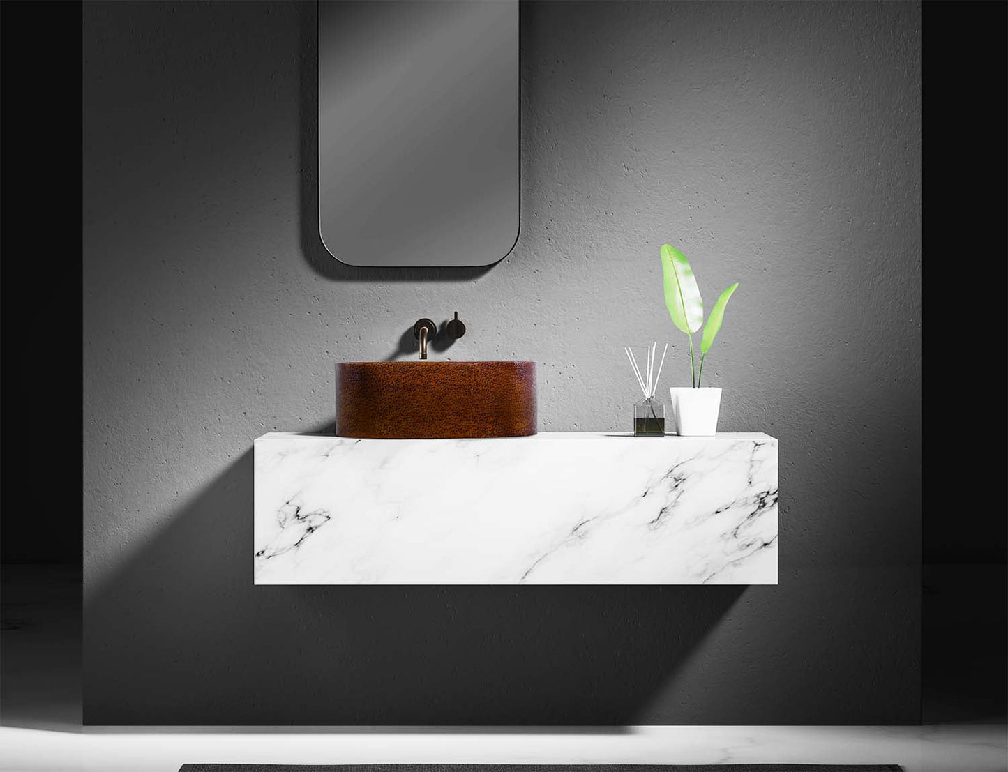 Premium Copper Volcano Vessel Sink Capsule Design