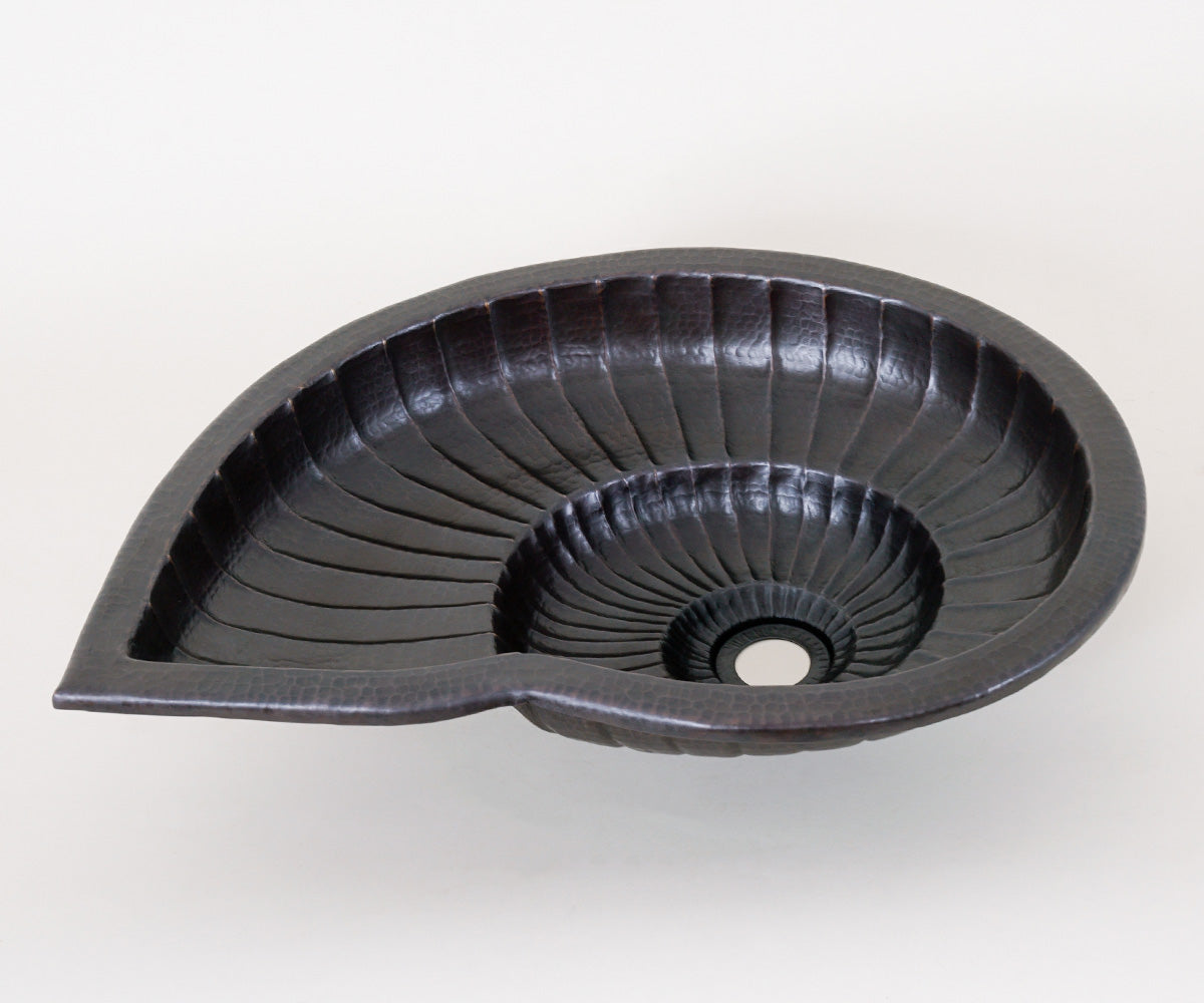Premium Copper Special Bath Sink Nautilus Design