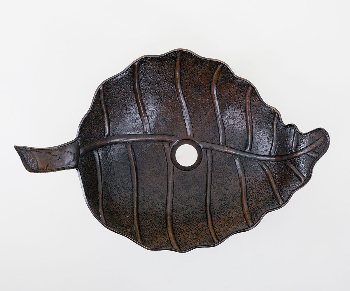 Premium Copper Vessel Sink Oak Leaf Design