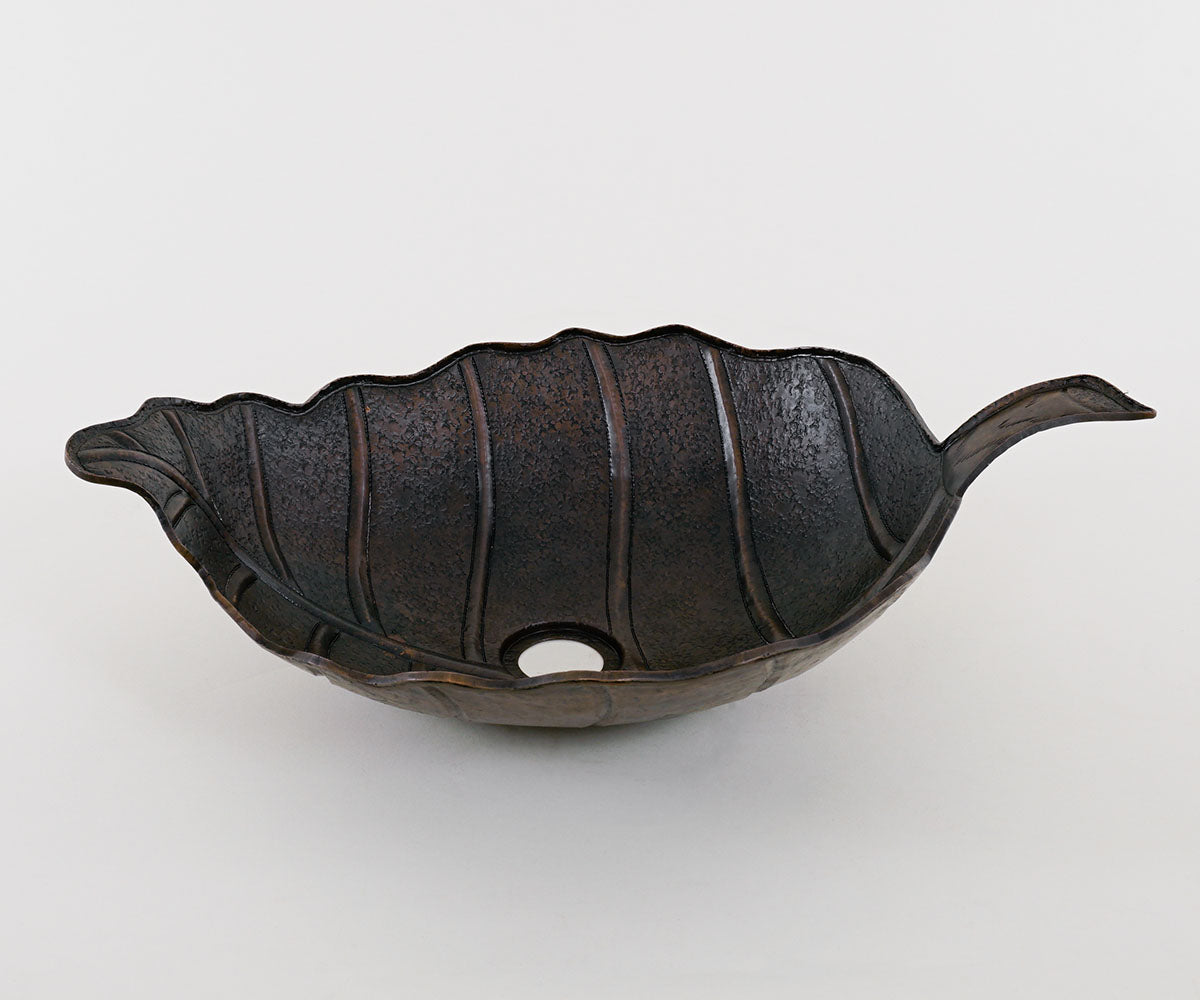 Premium Copper Vessel Sink Oak Leaf Design