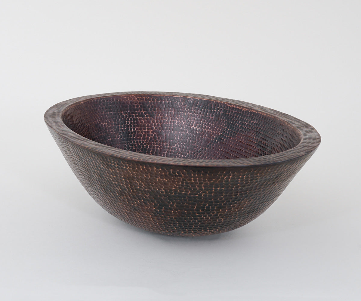 Premium Copper Oval Vessel Sink Double Wall