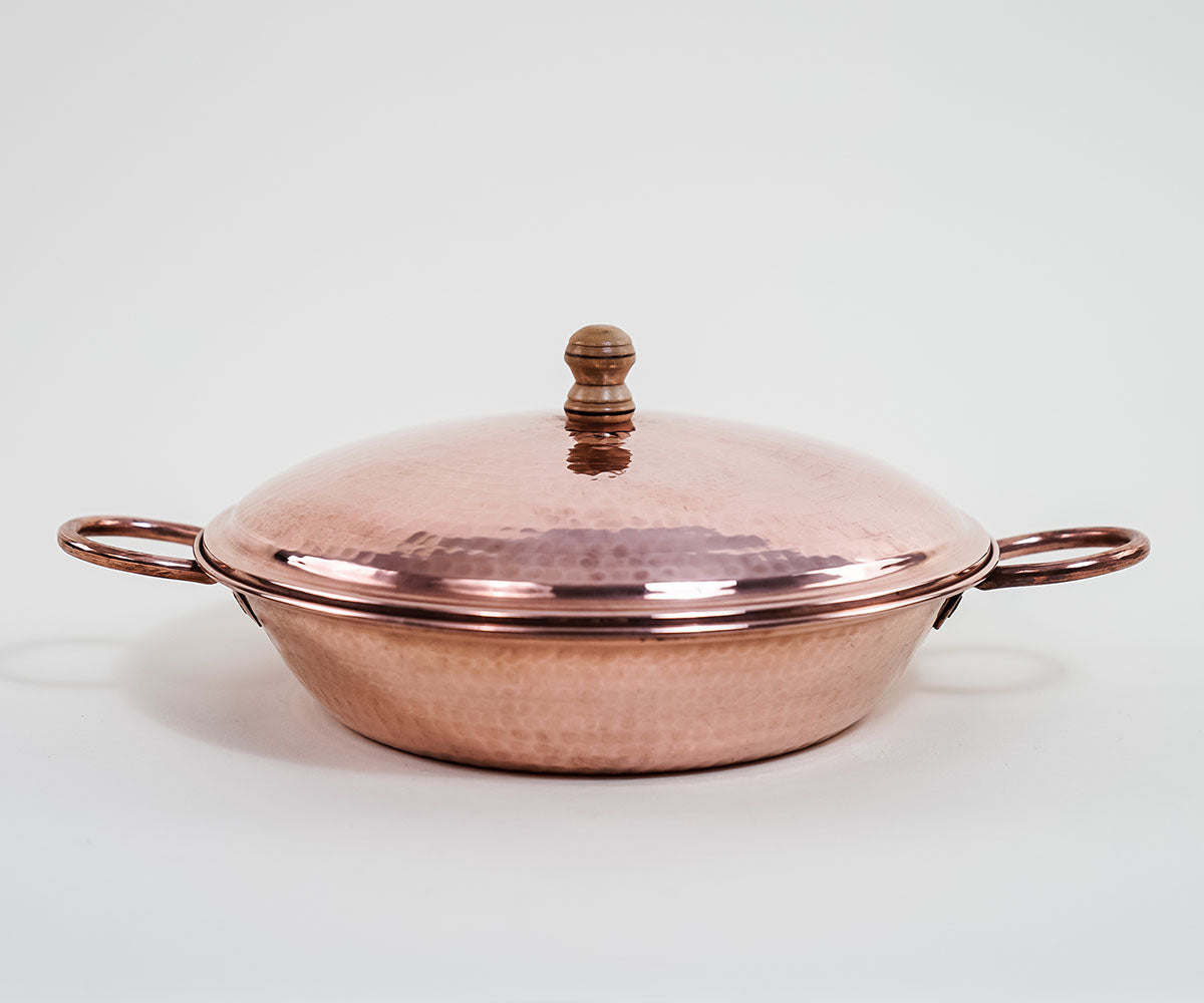 Premium Copper Wok With Lid