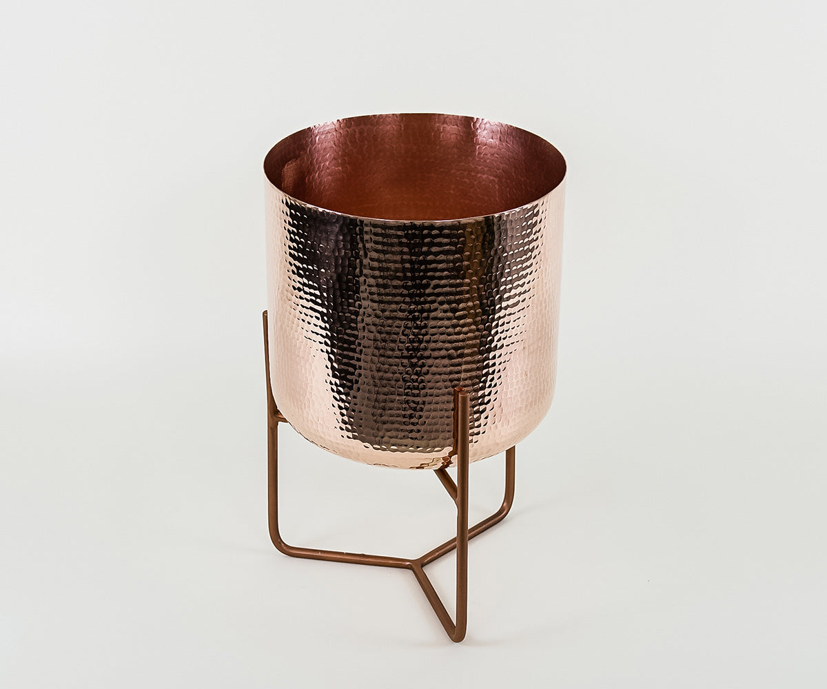 Premium Copper Mid Century Planter Stand