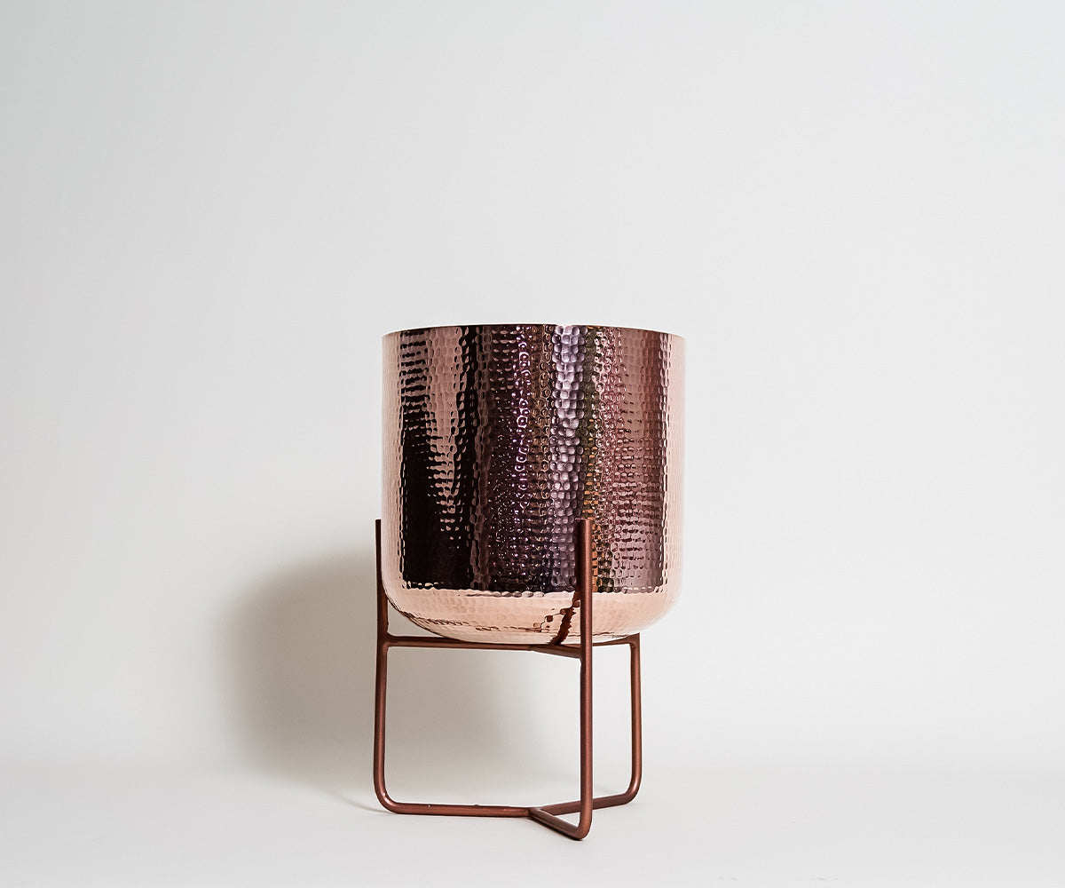 Premium Copper Mid Century Planter Stand