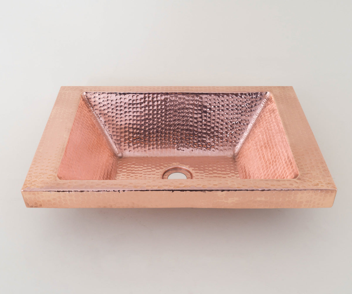 Premium Copper Rectangular Special Bath Sink High Tab