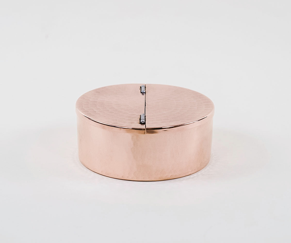 Premium Copper Round Jewelwry Box