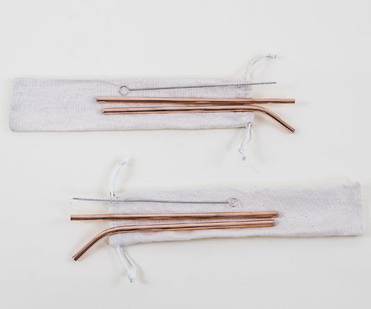 Premium Copper Straws Set