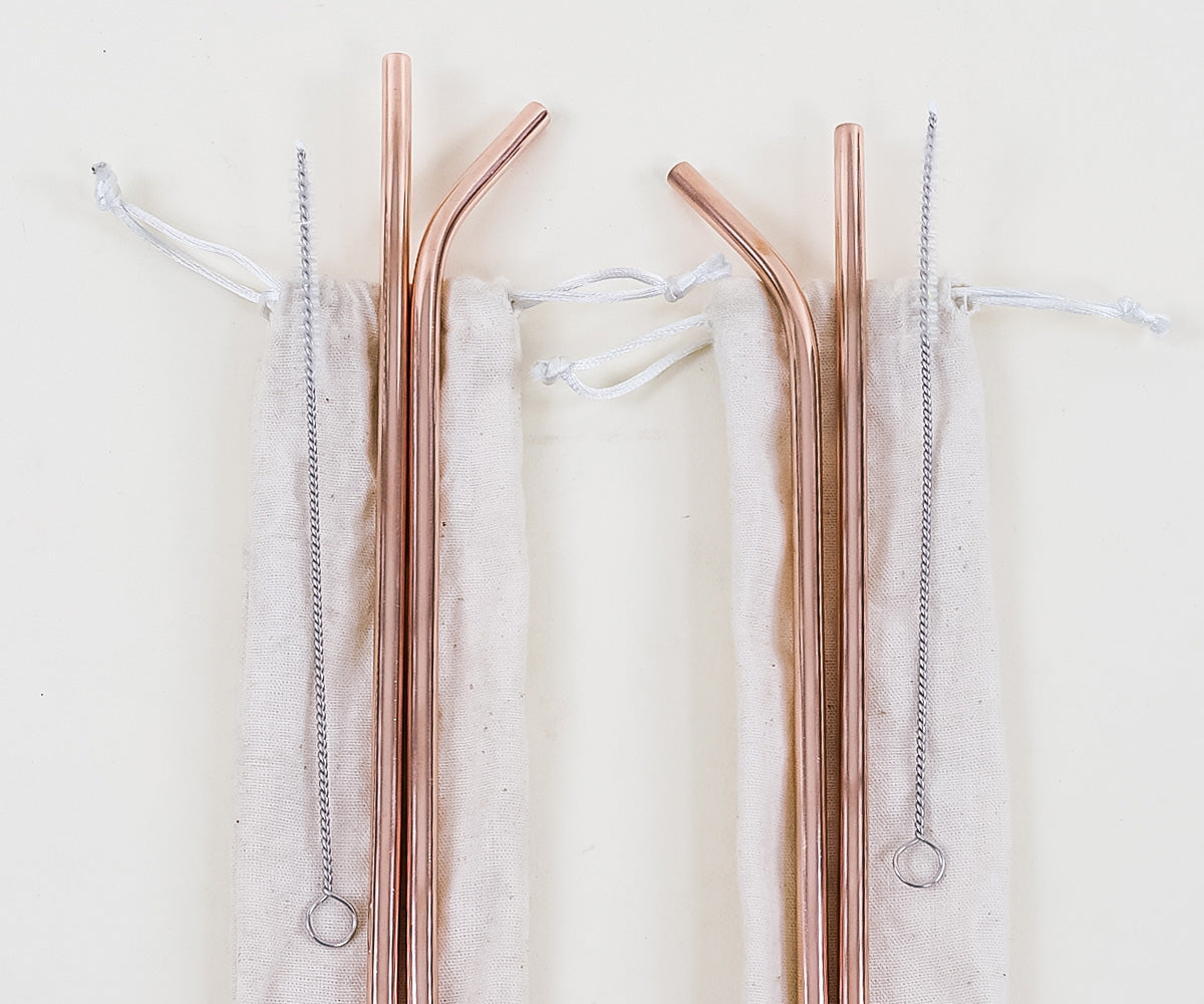 Premium Copper Straws Set