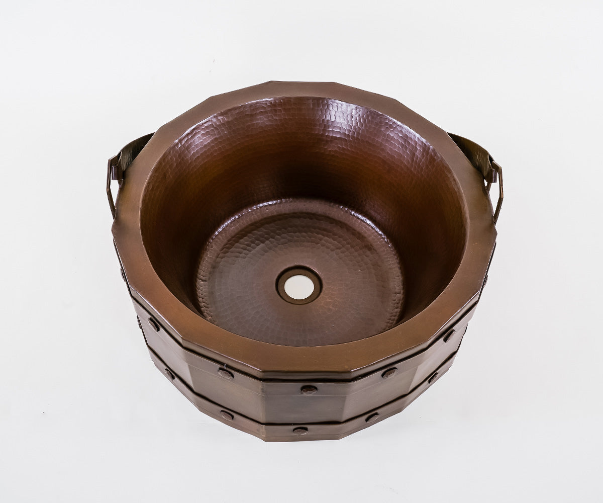 Premium Copper Vessel Sink Bucket Design