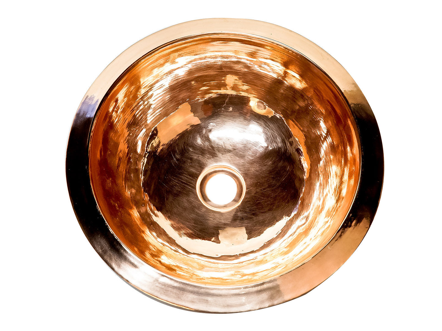 Premium Copper Smooth Round Bath Sink High Bright