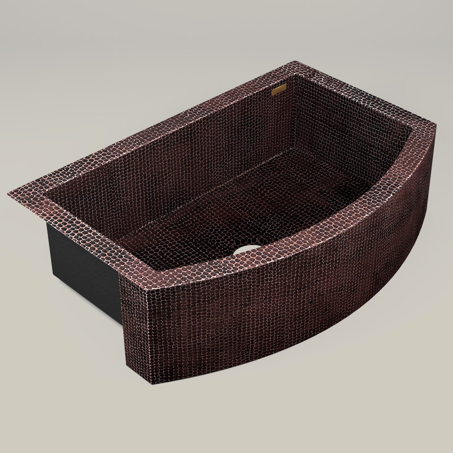 Premium Copper Farmhouse Round Apron Kitchen Sink