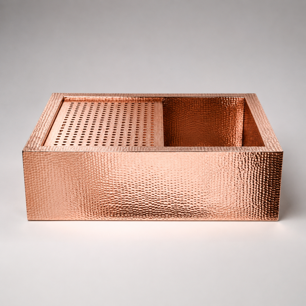 Premium Copper Farmhouse Kitchen Sink Griding Design
