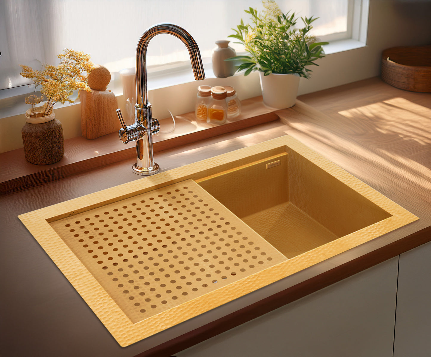 Premium Brass Kitchen Sink for Griding